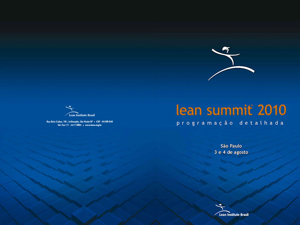 Criação do projeto gráfico para o folder 'Lean Summit 2010 - programação completa'