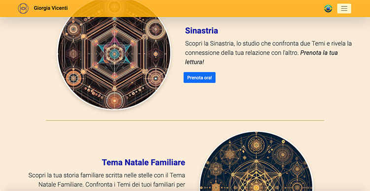 Astrologie Évolutive et Connaissance de Soi - Site Web pour l'astrologue Giorgia Vicenti - Cliquez pour découvrir et explorer les services disponibles. Approchez-vous pour découvrir votre potentiel !