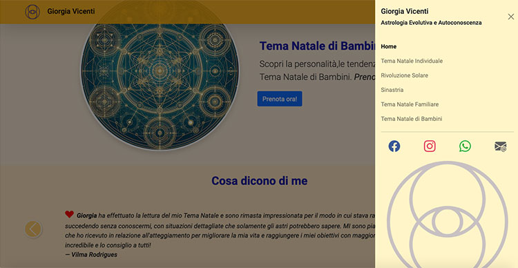 Astrologie Évolutive et Connaissance de Soi - Site Web pour l'astrologue Giorgia Vicenti - Cliquez pour découvrir et explorer les services disponibles. Approchez-vous pour découvrir votre potentiel !